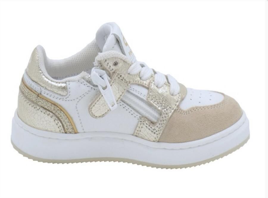 Pinocchio leren sneakers wit goud - Foto 4