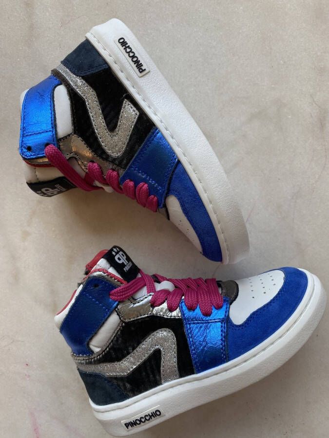 Pinocchio sneaker blauw fuschia