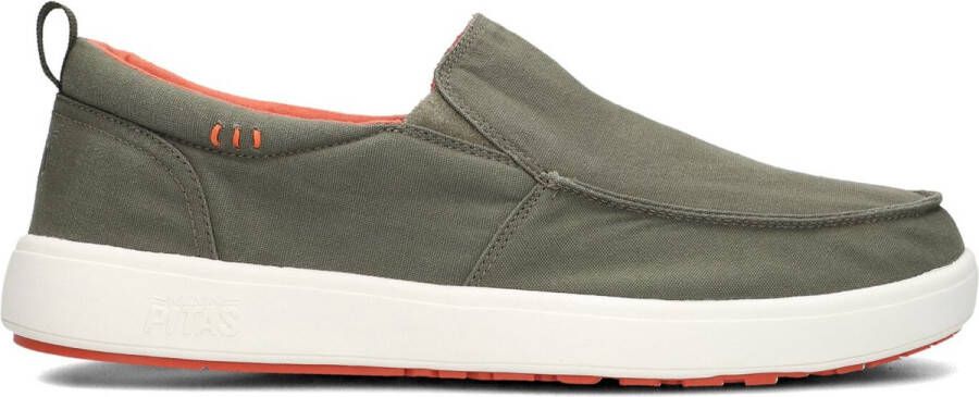 PITAS Ischia Instappers Canvas Instapper Heren Groen
