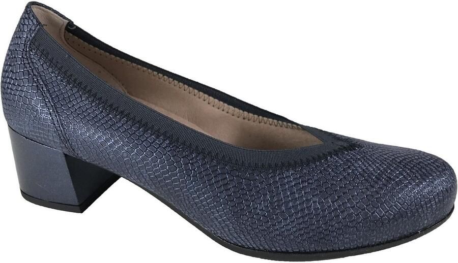 Pitillos 11.130 blauwe pump met lage blokhak Bonne Shoe