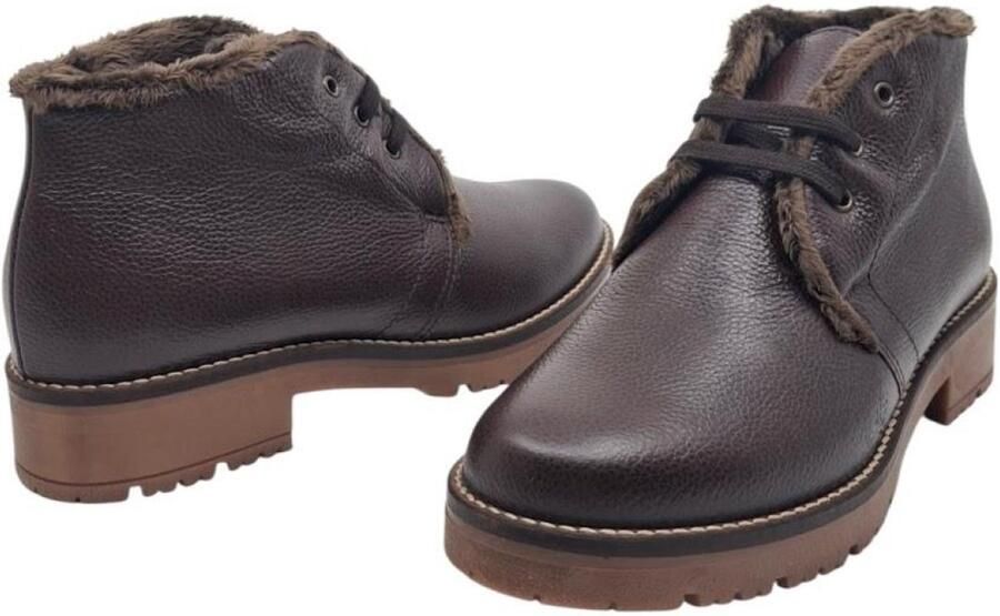 Pitillos marron safari bottine in napa leder met wol