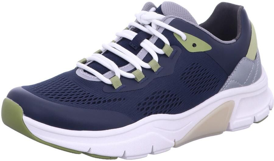 Gabor Rollingsoft Sneakers met sleehak vrijetijdsschoen lage schoen veterschoen met decoratieve stiksels breedte g