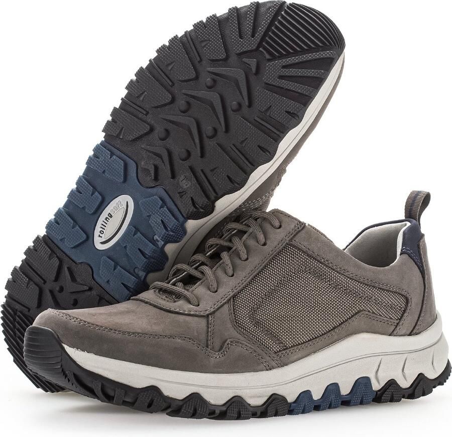 Gabor Rollingsoft Sneakers met sleehak vrijetijdsschoen lage schoen veterschoen met contraststiksels g-breedte - Foto 2