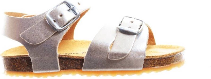 Plakton Kindersandaal Zilver Kleine Meisjes Birkenstock Look