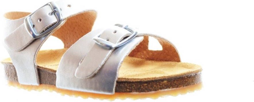 Plakton Kindersandaal Zilver Kleine Meisjes Birkenstock Look