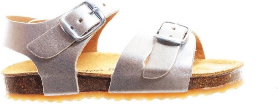 Plakton Kindersandaal Zilver Kleine Meisjes Birkenstock Look