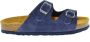 Plakton Lederen Instapper Blauw Nubuck Gespen - Thumbnail 1