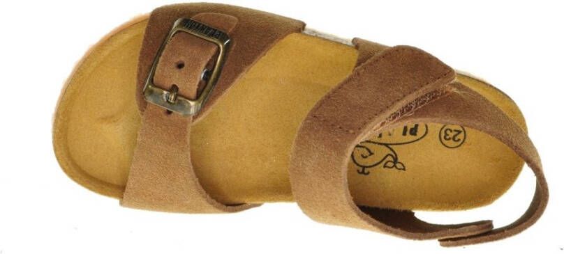 Plakton Nubuck Leder Cognac Kindersandaal Gesp Velcro