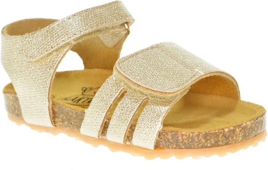 Plakton Gouden Lederen Sandaal Kleine Meisjes Velcro