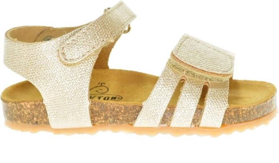 Plakton Gouden Lederen Sandaal Kleine Meisjes Velcro