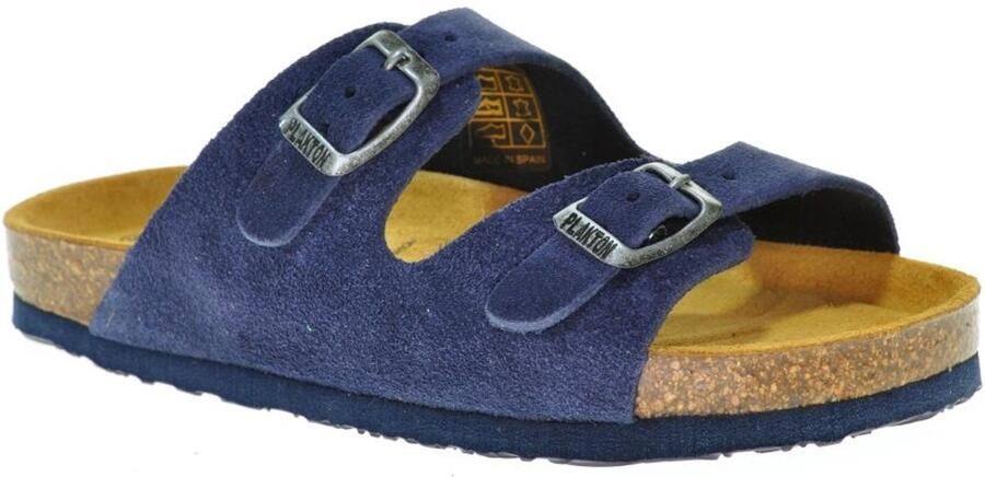 Plakton Lederen Instapper Blauw Nubuck Gespen
