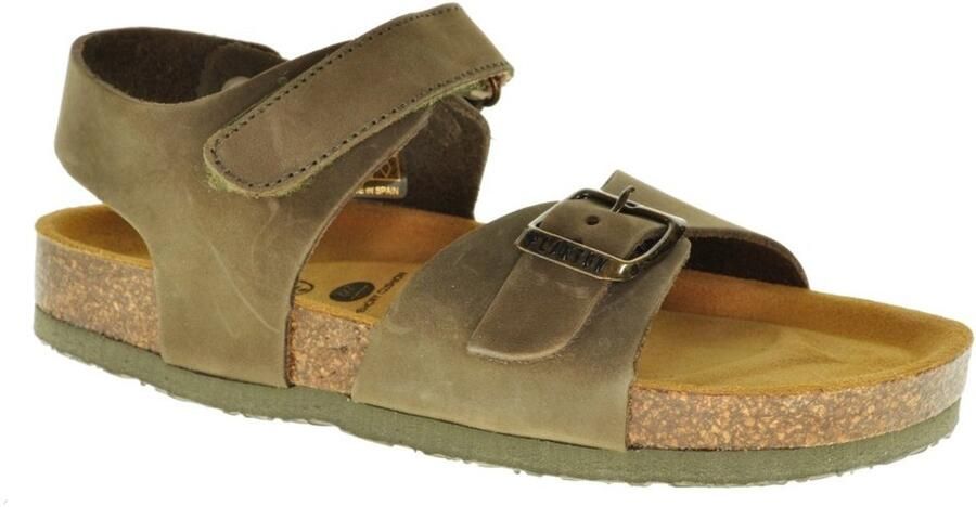 Plakton Lederen Kaki Kindersandaal In Leder Met Velcro Gesp