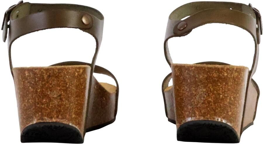 Plakton So Kiss leren sandalen met plateauzool