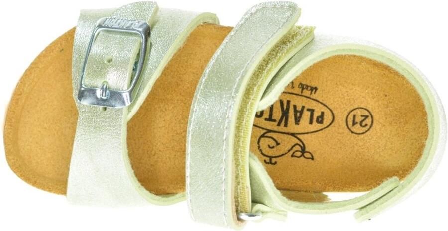 Plakton Lichtgroen Lederen Kleine Meisjessandaal Velcro