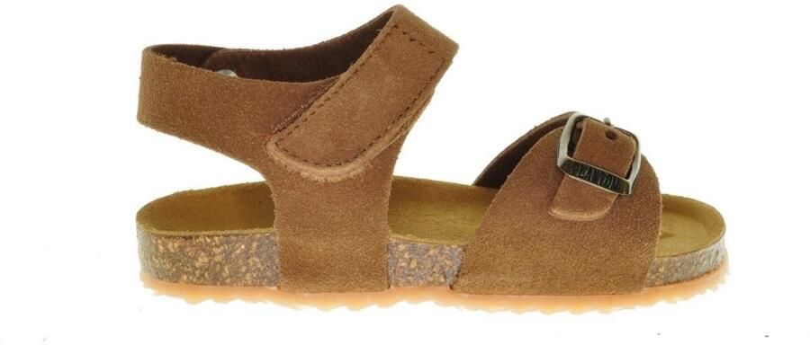 Plakton Nubuck Leder Cognac Kindersandaal Gesp Velcro