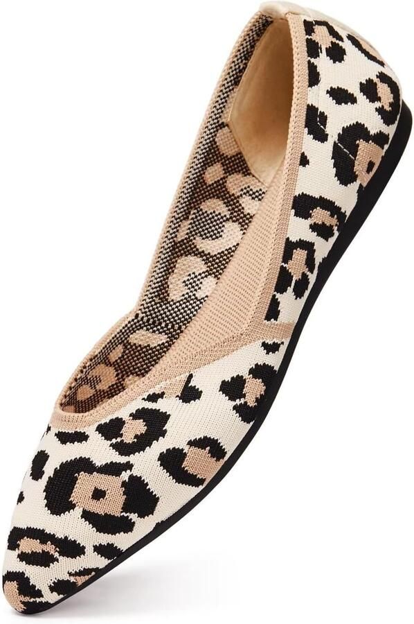 Platte schoenen spitse neus gebreid zacht en elegant