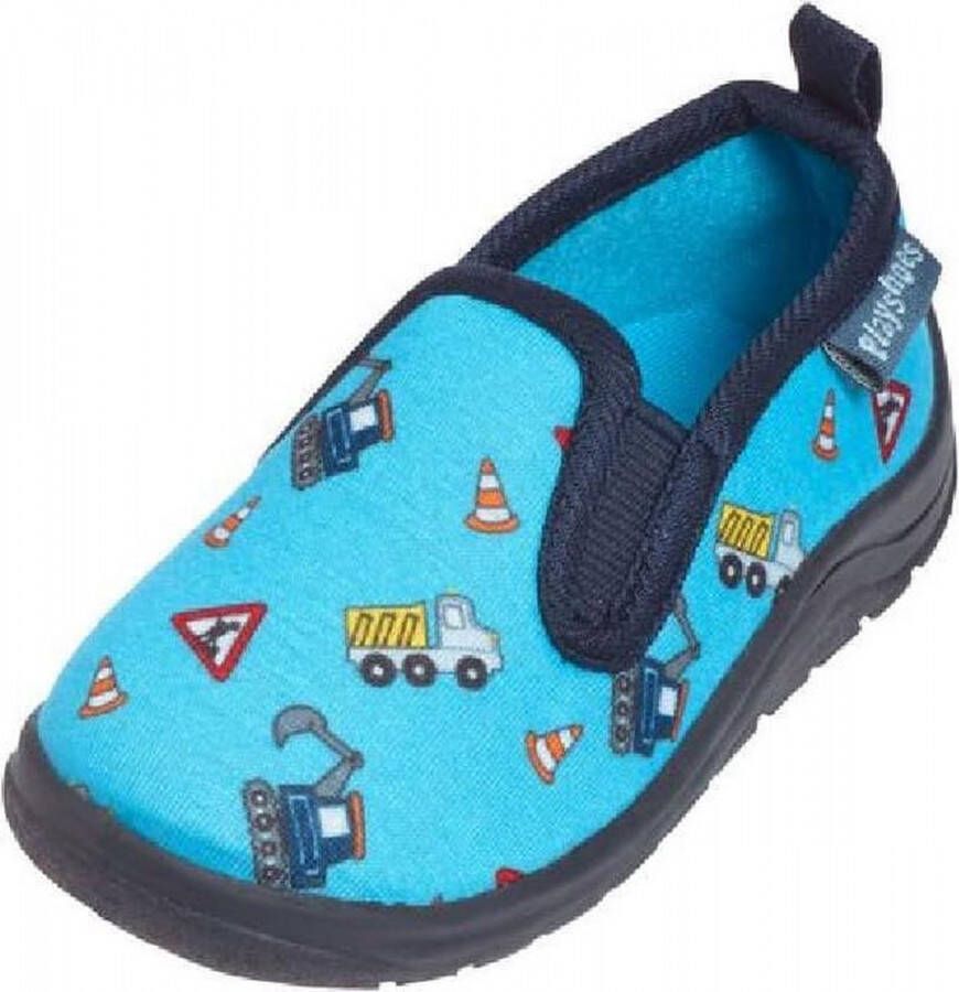 Playshoes Instappers Bouwplaats Jongens Blauw