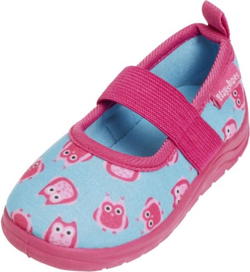 Playshoes Instappers Uiltje Meisjes Turquoise roze