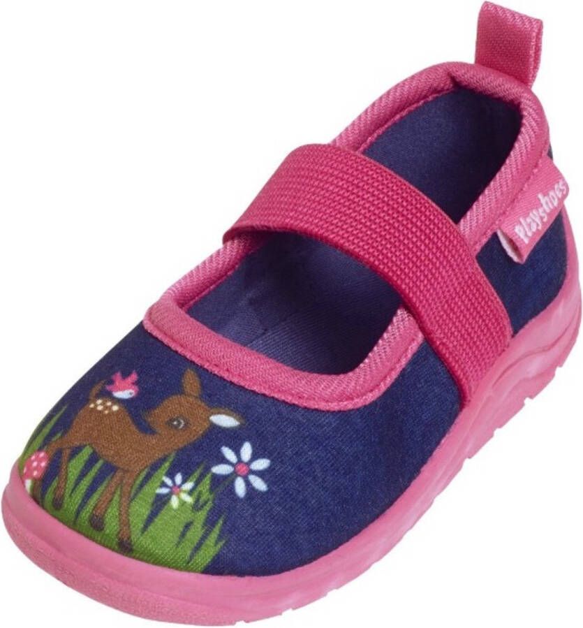 Playshoes Kinder Schuh Hausschuh Reh Marine Pink