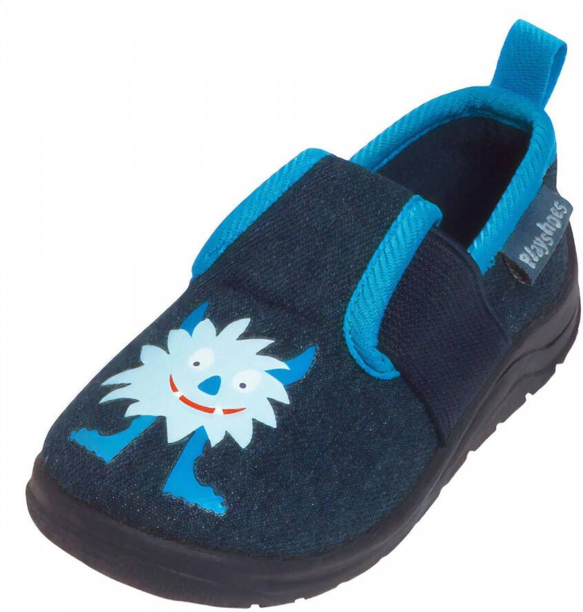 Playshoes pantoffels monster jeansblauw