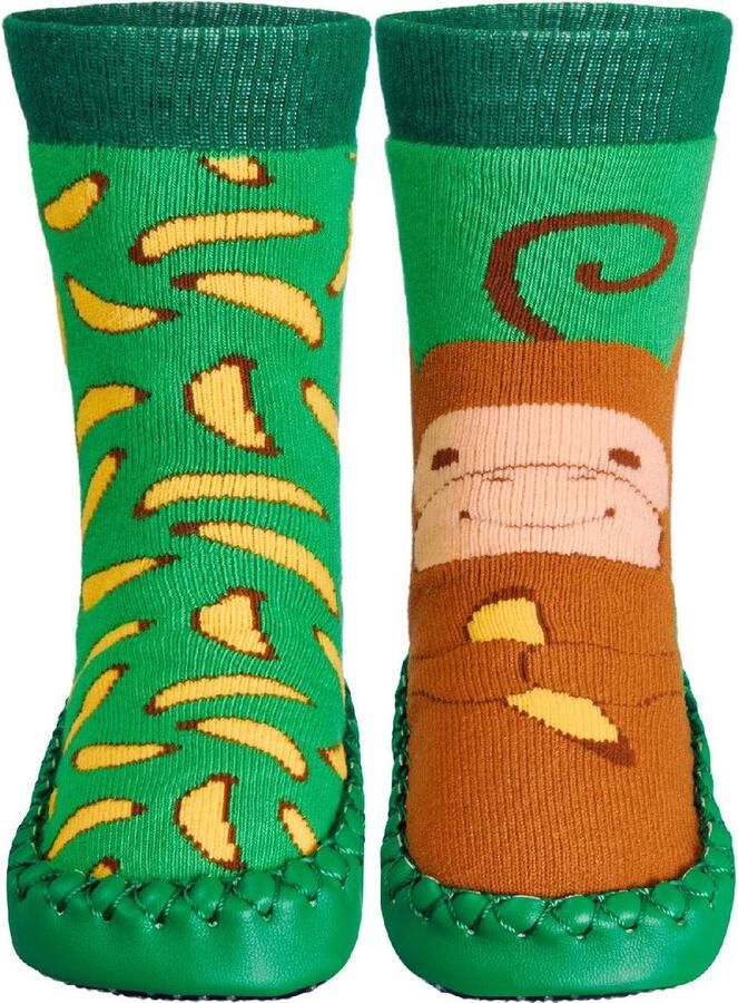 Playshoes Kinder Hüttenschuh Affe Grün - Foto 2