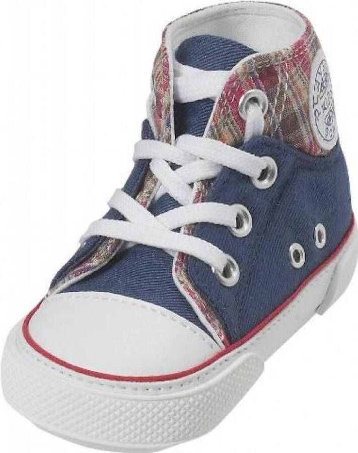 Playshoes canvas babyschoentjes marine ruit