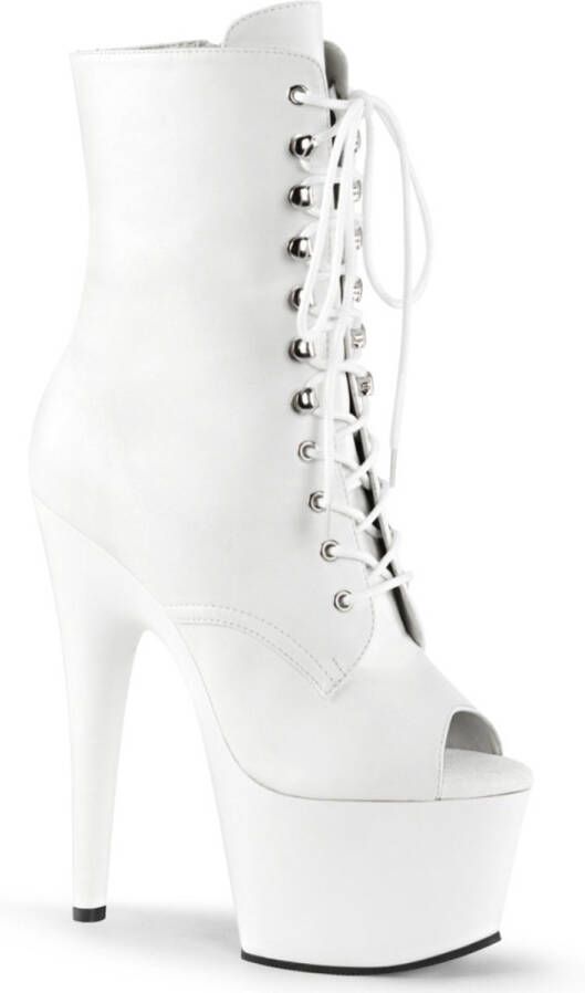 Pleaser ADORE-1021 Plateau Laarzen Paaldans schoenen Paaldans schoenen 45 Shoes Wit
