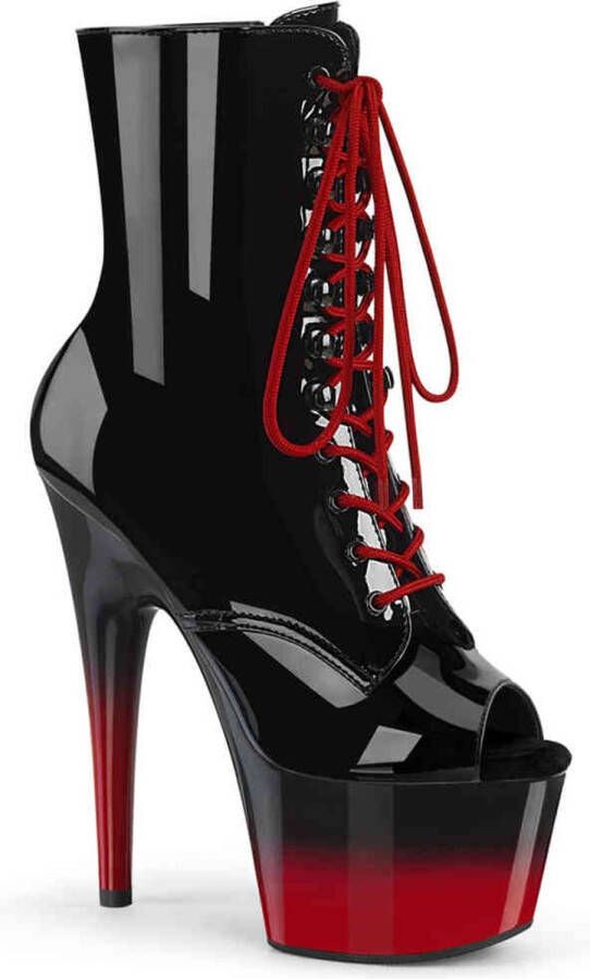 Pleaser ADORE-1021BR-H Plateau Laarzen Paaldans schoenen 36 Shoes Zwart Rood