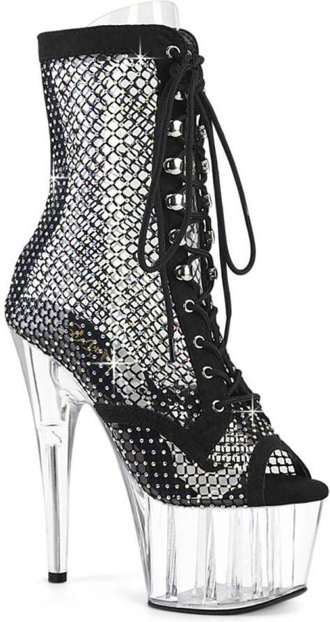 Pleaser ADORE-1021RM Plateau Laarzen Paaldans schoenen 36 Shoes Zwart Transparant