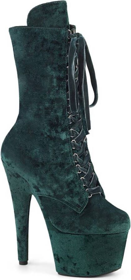Pleaser ADORE-1045VEL Plateau Laarzen Paaldans schoenen 35 Shoes Groen
