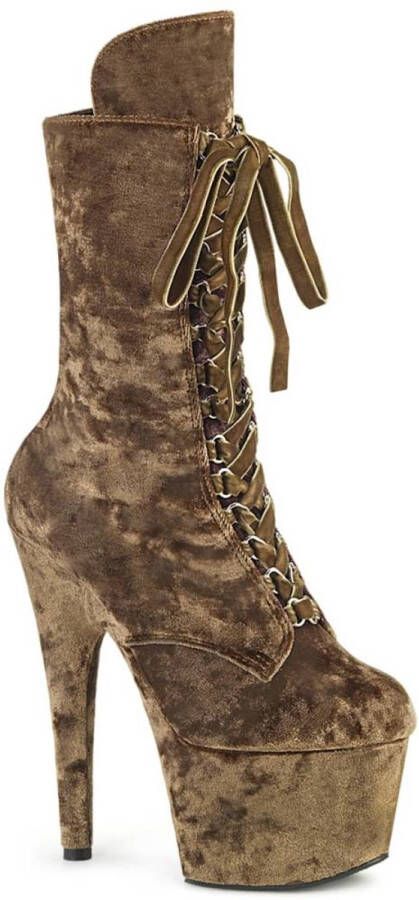 Pleaser ADORE-1045VEL Plateau Laarzen Paaldans schoenen 35 Shoes Groen