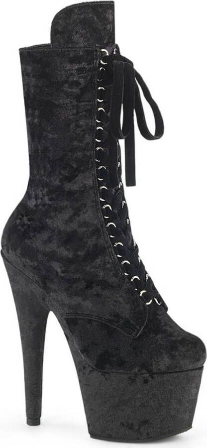 Pleaser ADORE-1045VEL Plateau Laarzen Paaldans schoenen 36 Shoes Zwart