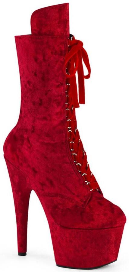 Pleaser ADORE-1045VEL Plateau Laarzen Paaldans schoenen 39 Shoes Rood