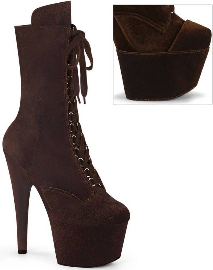Pleaser ADORE-1045VEL Plateau Laarzen Paaldans schoenen 42 Shoes Bruin