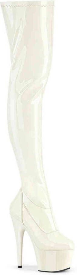 Pleaser ADORE-3000 Plateau overknee Laarzen 42 Shoes Gebroken wit