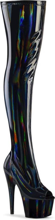 Pleaser ADORE-3011HWR Plateau Overknee Laarzen 35 Shoes Zwart