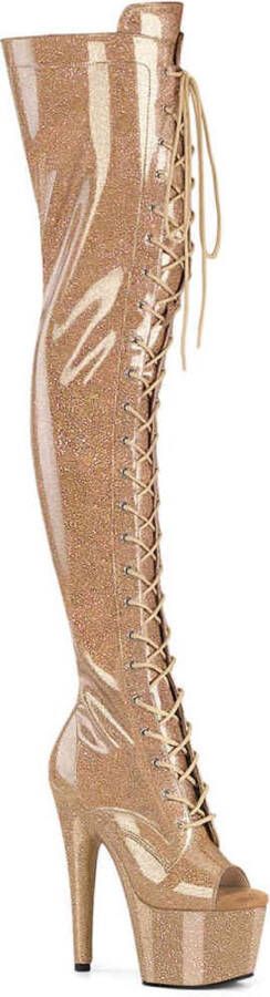 Pleaser ADORE-3021GP Plateau Laarzen 45 Shoes Goudkleurig
