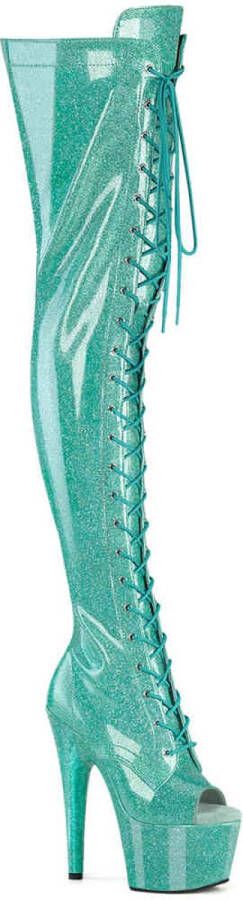 Pleaser ADORE-3021GP Plateau overknee Laarzen 40 Shoes Blauw