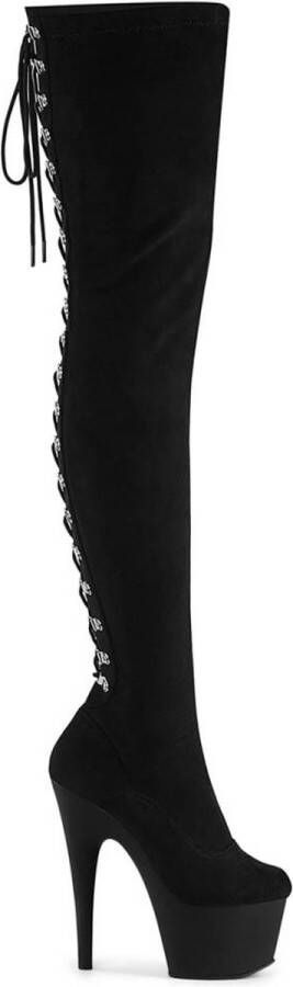 Pleaser ADORE-3063 Plateau Overknee Laarzen 44 Shoes Zwart