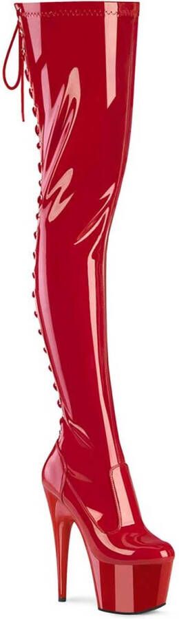 Pleaser ADORE-3850 Plateau Overknee Laarzen 37 Shoes Rood