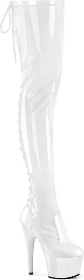 Pleaser ADORE-3850 Plateau Overknee Laarzen 44 Shoes Wit