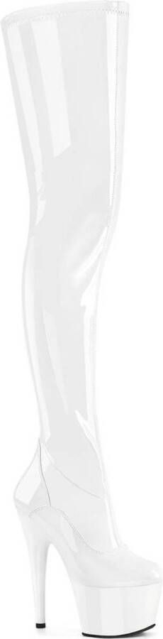 pleaser ADORE-4000 Plateau Overknee Laarzen 36 Shoes Wit