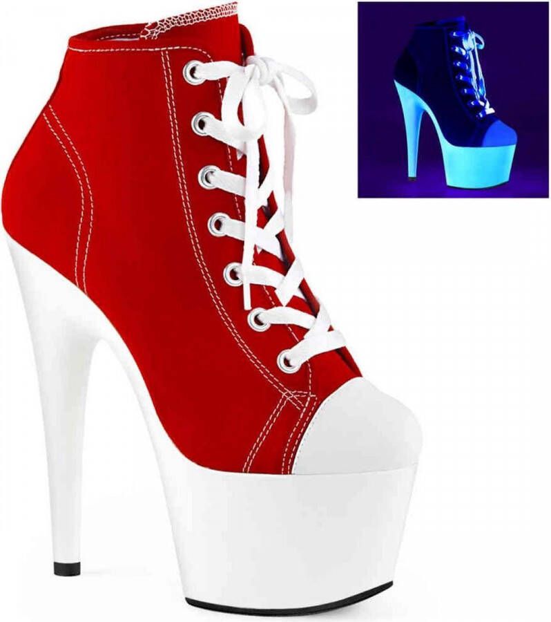 pleaser ADORE 700SK 02 = )7 Heel 2 3 4 PF Sneaker Side Zip