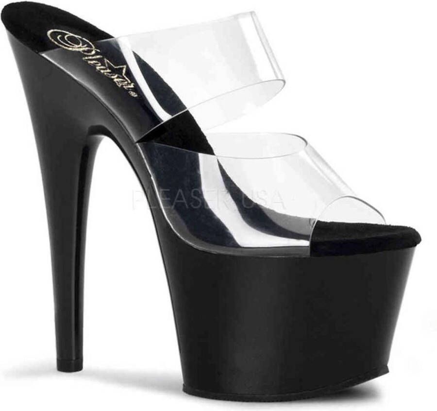 Pleaser Muiltjes 35 Shoes ADORE 702 Paaldans schoenen Zwart Transparant - Foto 1