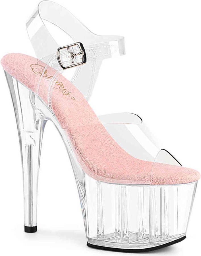 Pleaser ADORE-708 Sandaal met enkelband 36 Shoes Transparant Roze