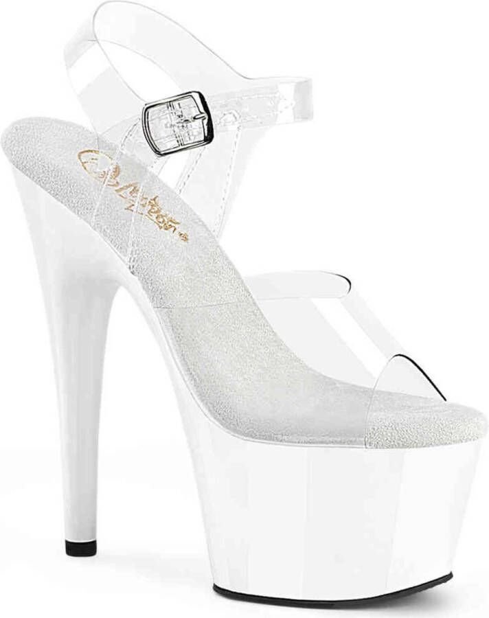 Pleaser ADORE-708 Sandaal met enkelband 36 Shoes Transparant Wit