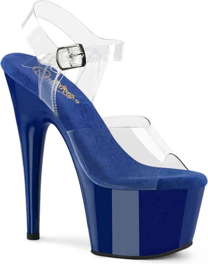Pleaser ADORE-708 Sandaal met enkelband 38 Shoes Transparant Blauw