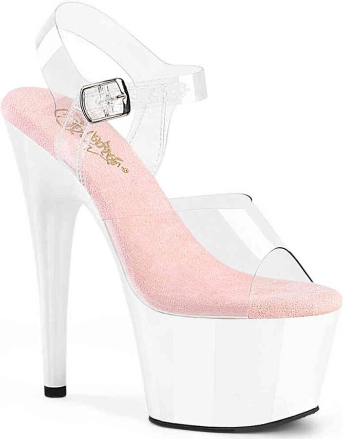 Pleaser ADORE-708 Sandaal met enkelband 39 Shoes Transparant Roze