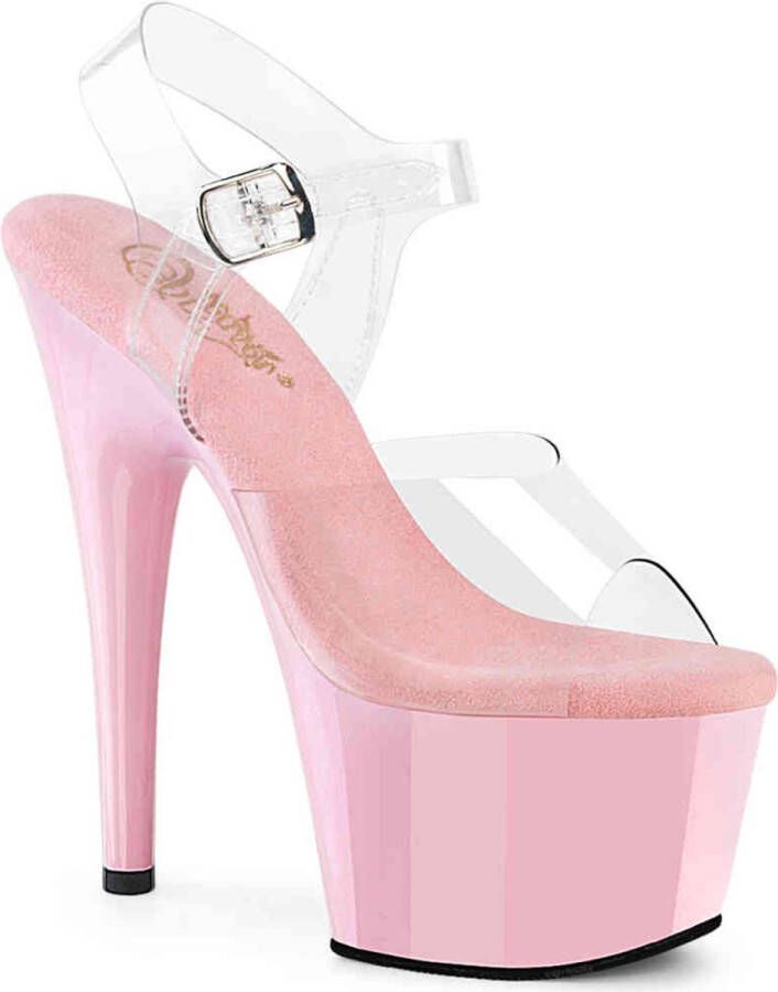 Pleaser ADORE-708 Sandaal met enkelband 40 Shoes Transparant Roze