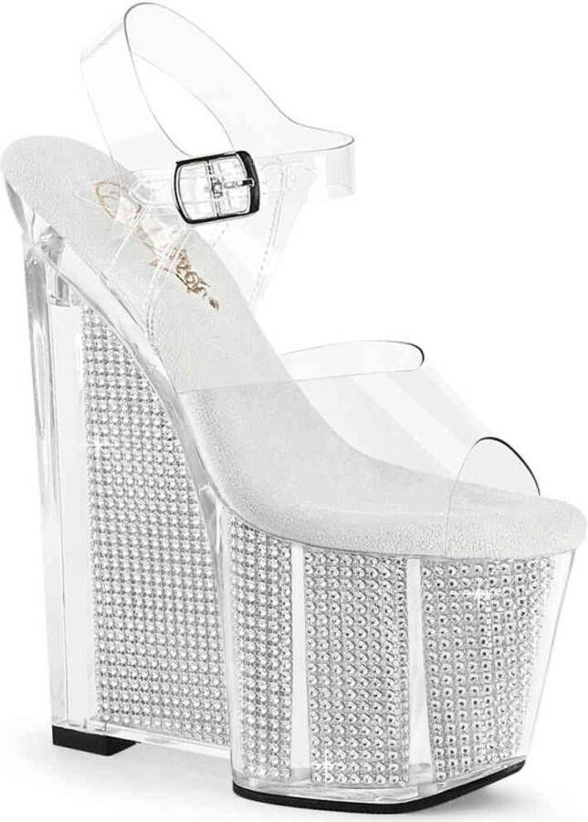 Pleaser AMAZE-808SRS Sandaal met enkelband 40 Shoes Transparant